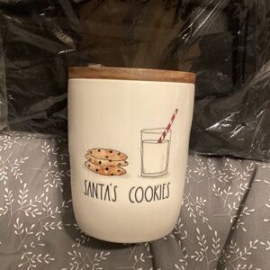Rae Dunn milk & cookies canister